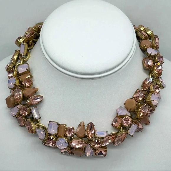 J. Crew Glacier Pink Peach Opalescent Collar Necklace